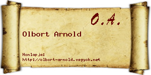 Olbort Arnold névjegykártya